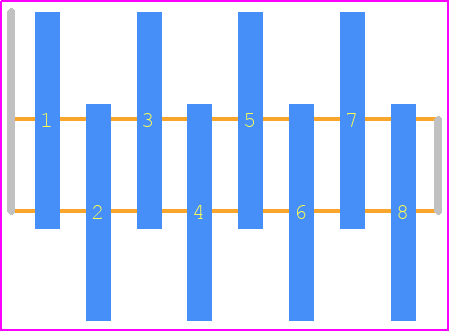 M50-3630842 - Harwin PCB footprint - Header, Unshrouded - Single Row Staggered SMD Pin - Header, Unshrouded - Single Row Staggered SMD Pin - 1.17