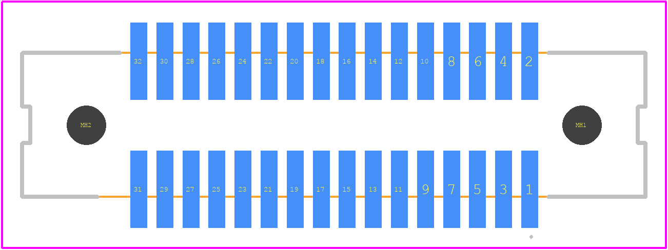 FX2-32S-1.27SV(71) - Hirose PCB footprint - Other - Other - FX2-32S-1.27SV(71)-2
