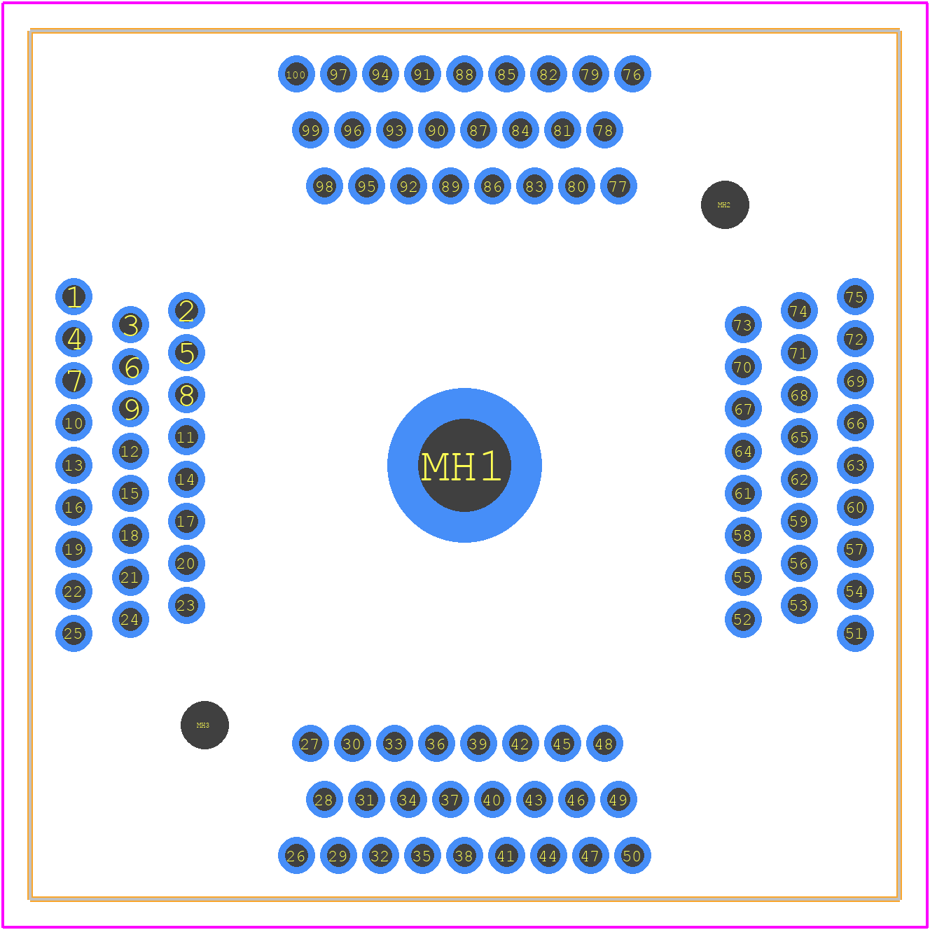 IC357-1004-053 - Yamaichi PCB footprint - Other - Other - IC357-1004-053-1
