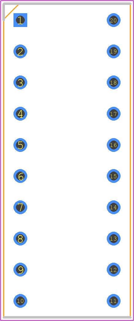 ELB-1001SYGWA/S530-E2 - Everlight PCB footprint - Dual-In-Line Sockets - Dual-In-Line Sockets - DIP-20