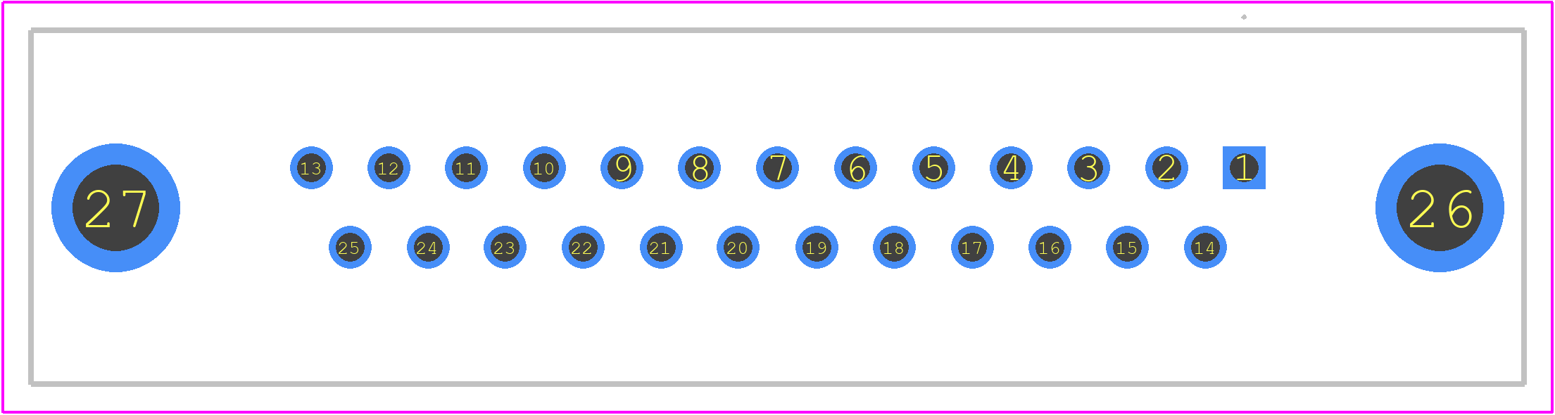 DB-25S-OL2-A197 - ITT CANNON PCB footprint - Other - Other - DB-25S-OL2-A197-1