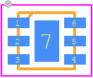 RT9728AHGQW - RICHTEK PCB footprint - Small Outline No-lead - Small Outline No-lead - W-Type 6L DFN 2x2 Package