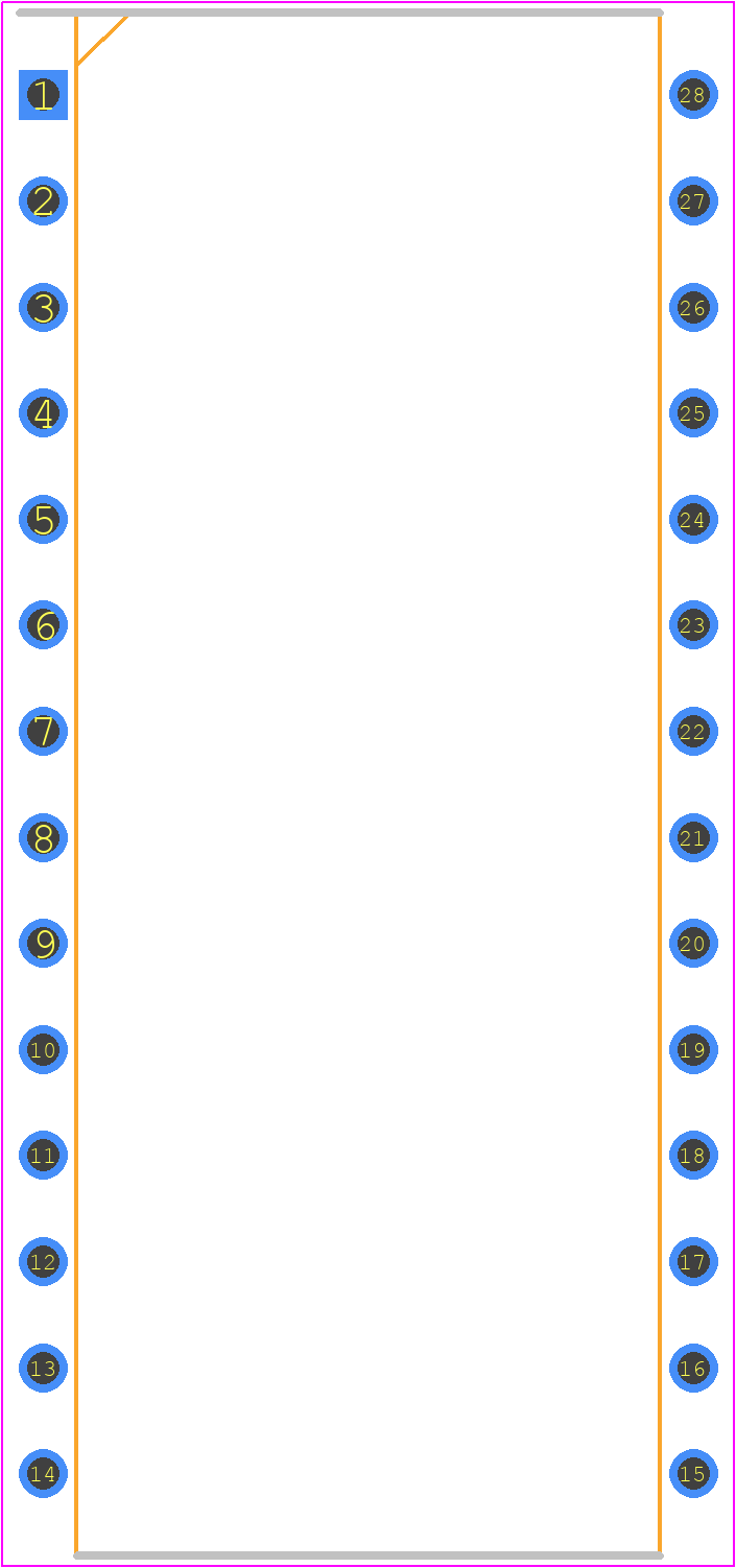 ISD4004-08MPY - Nuvoton PCB footprint - Dual-In-Line Packages - Dual-In-Line Packages - 28-LEAD 600-MIL PLASTIC DUAL INLINE PACKAGE (PDIP)