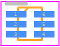 FDY4000CZ - onsemi PCB footprint - SOT23 (6-Pin) - SOT23 (6-Pin) - SOT−563 CASE 419BH