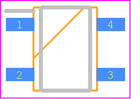 S9705-01DT - Hamamatsu PCB footprint - Small Outline Packages - Small Outline Packages - SMD 4 PIN