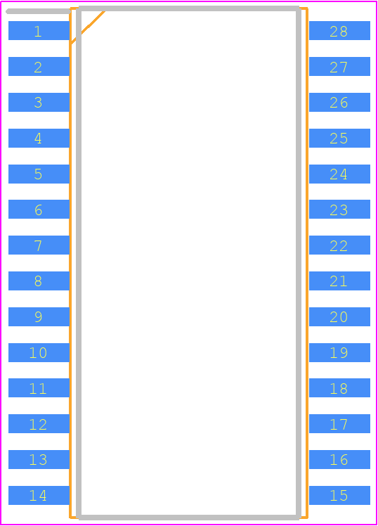 SRM2A256LLMX70 - Epson Timing PCB footprint - Small Outline Packages - Small Outline Packages - PLASTIC SOP2-28PIN (450MIL)
