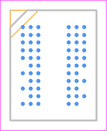 MT47H256M8EB-25E:C - Micron PCB footprint - BGA - BGA - 60-Ball FBGA Package (9mm x 11.5mm) – x4, x8