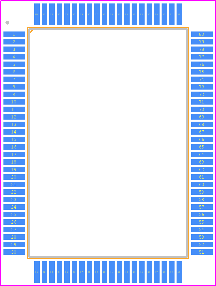 XC95144-10PQ100I - AMD PCB footprint - Quad Flat Packages - Quad Flat Packages - PQ-100