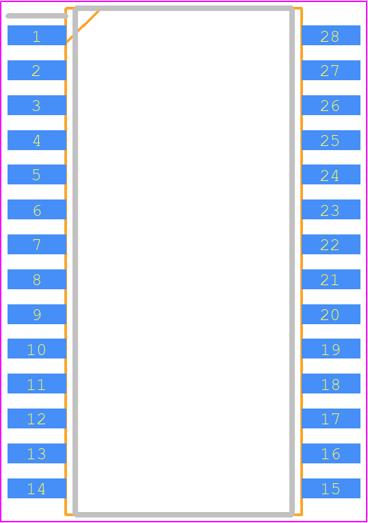 AS6C6264-55SCN - Alliance Memory PCB footprint - Small Outline Packages - Small Outline Packages - 28 pin 330 mil SOP+