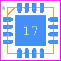 THAT1583 - THAT CORPORATION PCB footprint - Quad Flat No-Lead - Quad Flat No-Lead - 16 pin QFN (1583N16-U)