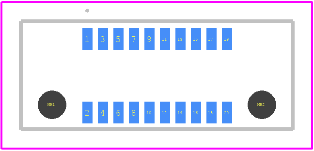 ER8-20P-0.8SV-2H - Hirose PCB footprint - Other - Other - ER8-20P-0.8SV-2H-2