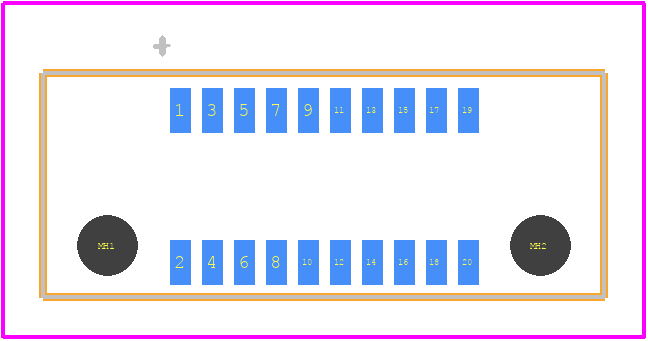 ER8-20P-0.8SV-5H - Hirose PCB footprint - Other - Other - ER8-20P-0.8SV-5H-2