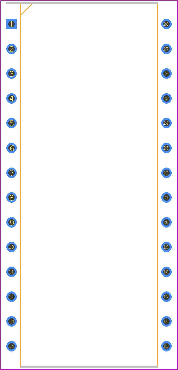 TDA7439B - STMicroelectronics PCB footprint - Dual-In-Line Packages - Dual-In-Line Packages - DIP28_STM