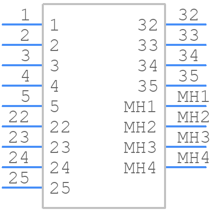 STX-4335-5BGP-S1 - Kycon - PCB symbol
