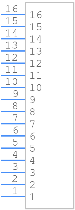 B16B-PASK-1(LF)(SN) - JST (JAPAN SOLDERLESS TERMINALS) - PCB symbol