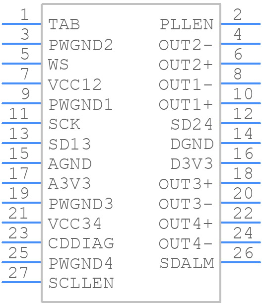 TDA7802 - STMicroelectronics - PCB symbol