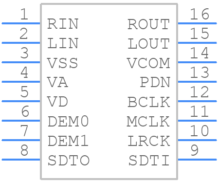 AK4552VT - Asahi Kasei Microdevices - PCB symbol