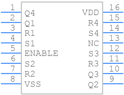 CD4043BDWE4 - Texas Instruments - PCB symbol