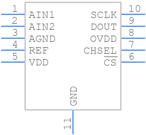 MAX11102AUB/V+ - Analog Devices - PCB symbol