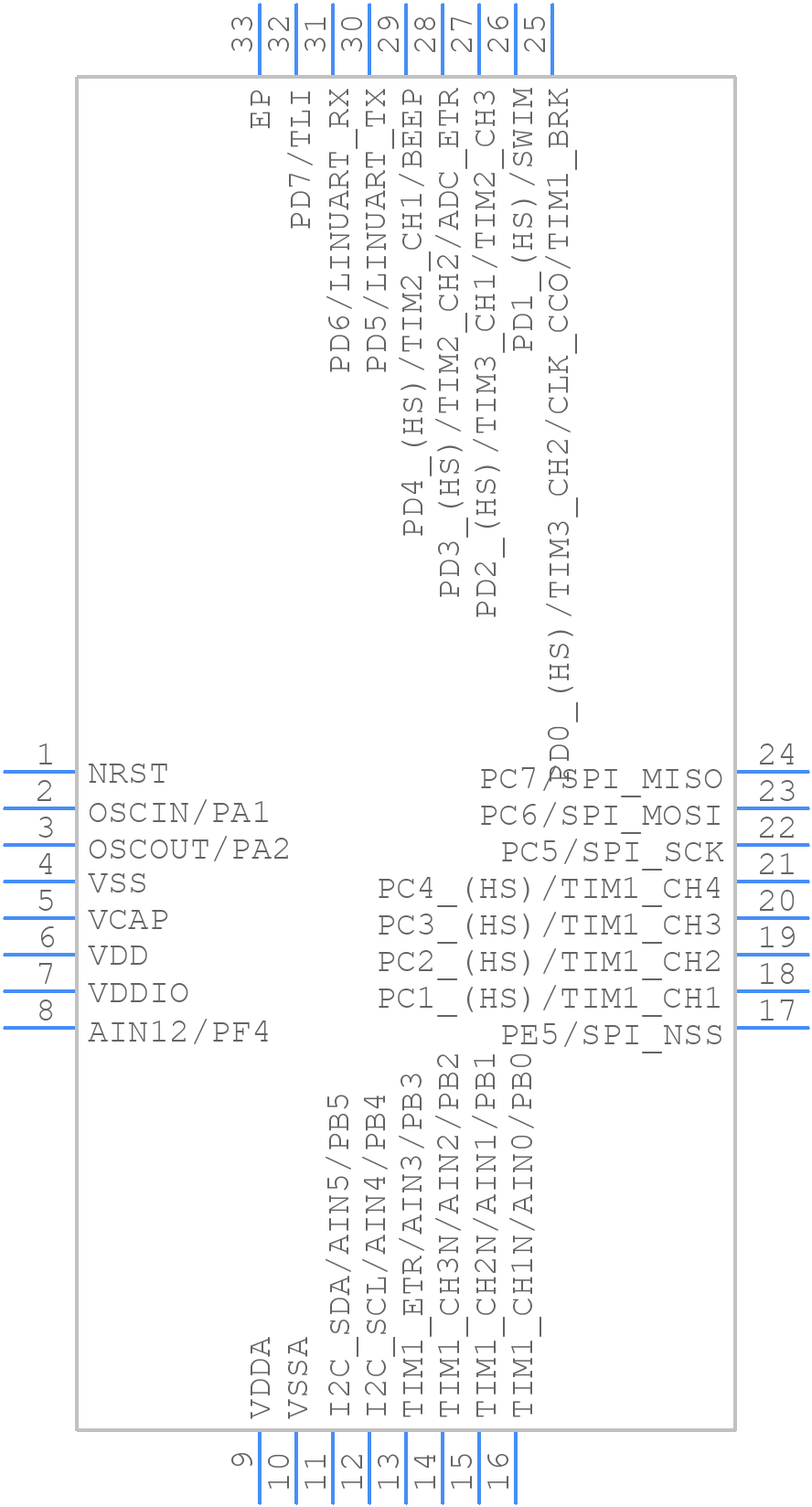 STM8AF62A6UDY - STMicroelectronics - PCB symbol