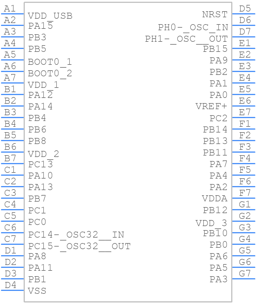STM32L072CZY6TR - STMicroelectronics - PCB symbol