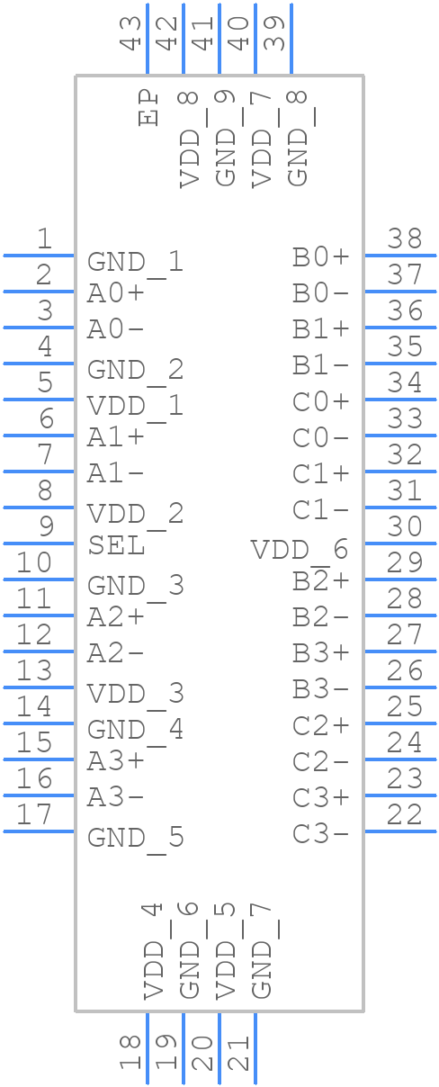 PI2PCIE2412ZHEX - Diodes Incorporated - PCB symbol