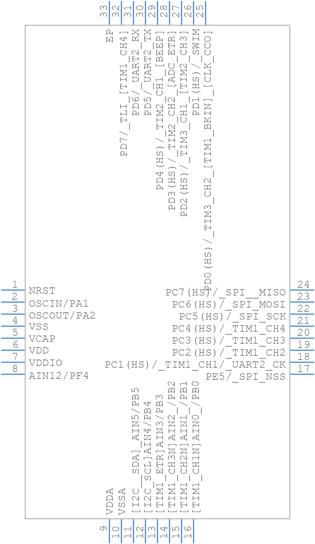 STM8S105K4U3A - STMicroelectronics - PCB symbol