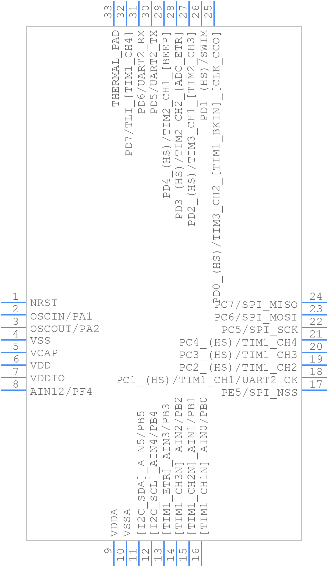 STM8S105K6U6ATR - STMicroelectronics - PCB symbol
