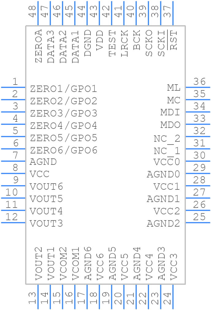 PCM1604Y - Texas Instruments - PCB symbol