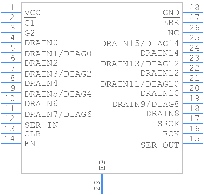 TLC6C5816QPWPRQ1 - Texas Instruments - PCB symbol