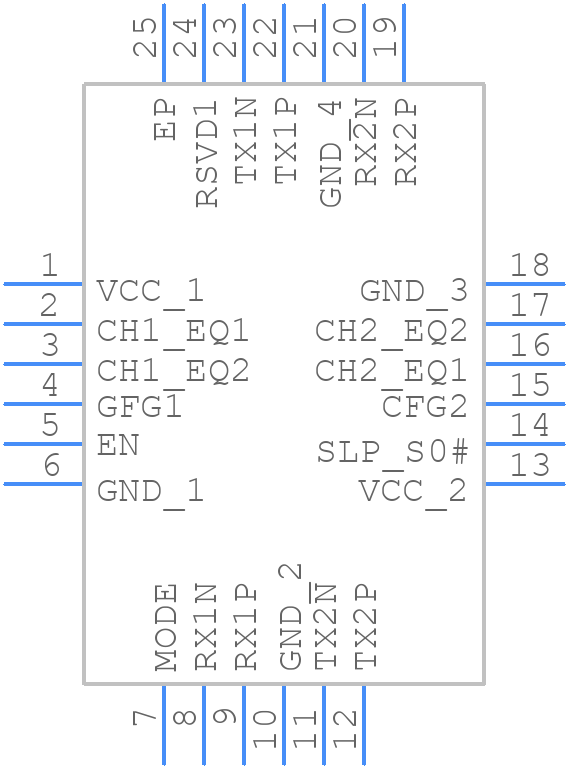 TUSB1002IRGER - Texas Instruments - PCB symbol