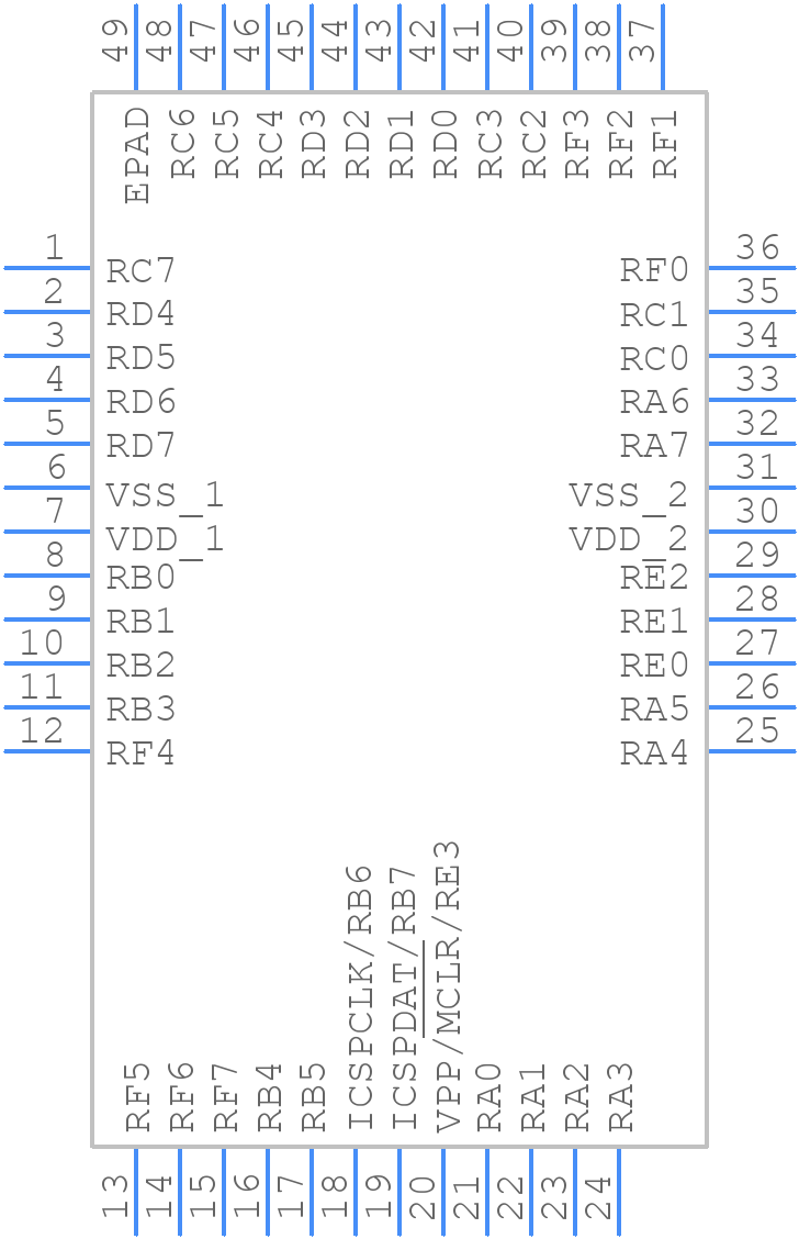 PIC18F55K42-I/PT - Microchip - PCB symbol