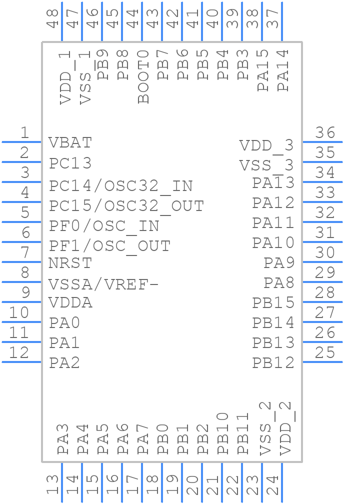 STM32F301C6T6TR - STMicroelectronics - PCB symbol