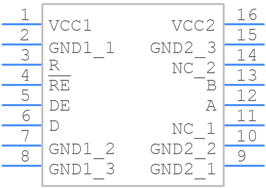 ISO15DWRG4 - Texas Instruments - PCB symbol