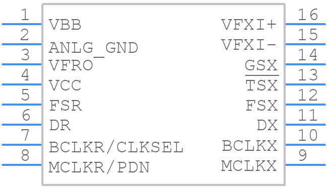 TCM320AC54CDW - Texas Instruments - PCB symbol