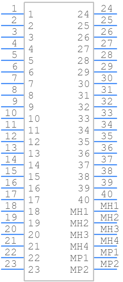 FX23L-40P-0.5SV8 - Hirose - PCB symbol