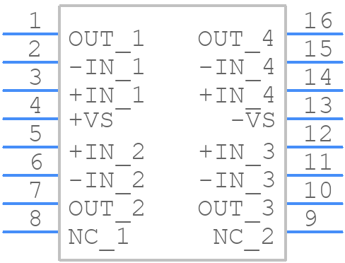AD704JRZ-16-REEL - Analog Devices - PCB symbol