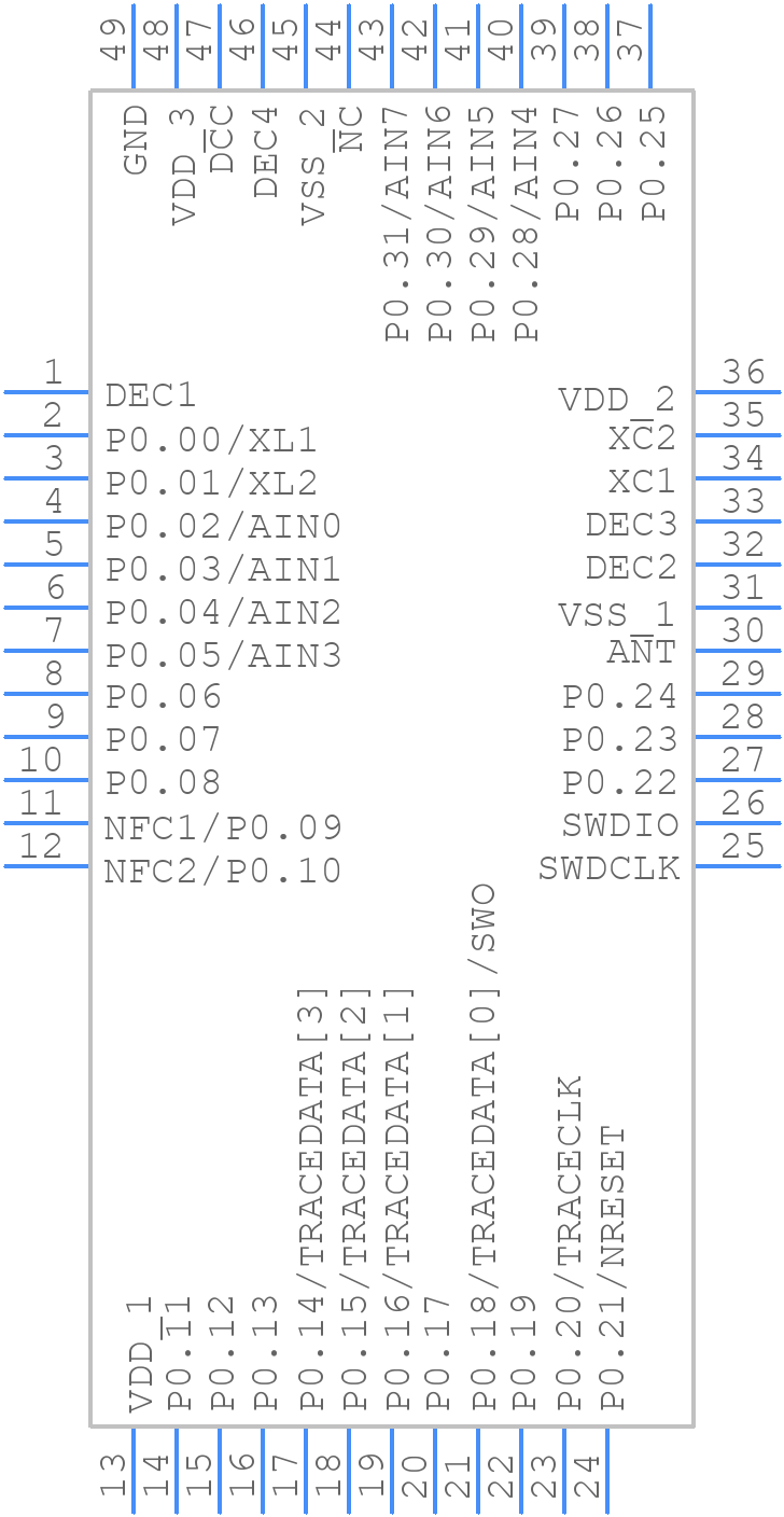 NRF52832-QFAB-R7 - Nordic Semiconductor - PCB symbol