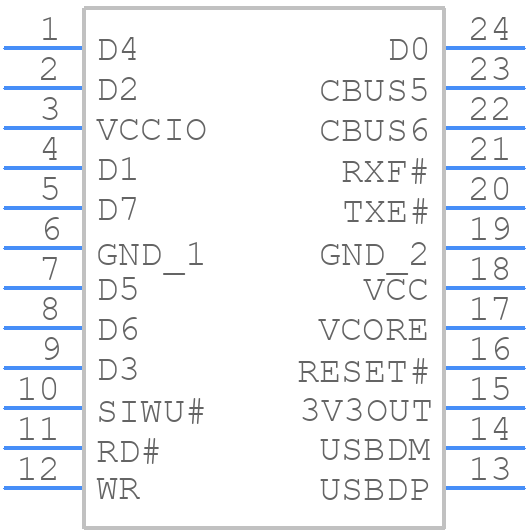 FT240XS-U - FTDI Chip - PCB symbol