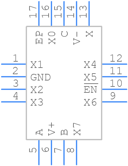 MAX4691ETE+ - Analog Devices - PCB symbol