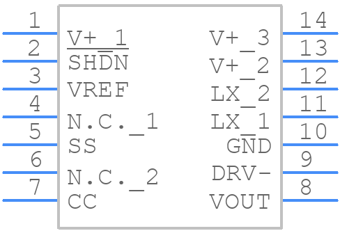 MAX759CPD+ - Analog Devices - PCB symbol