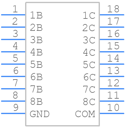 ULN2803ANE4 - Texas Instruments - PCB symbol
