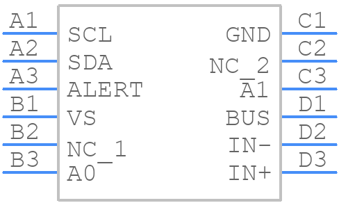 INA231AIYFDT - Texas Instruments - PCB symbol