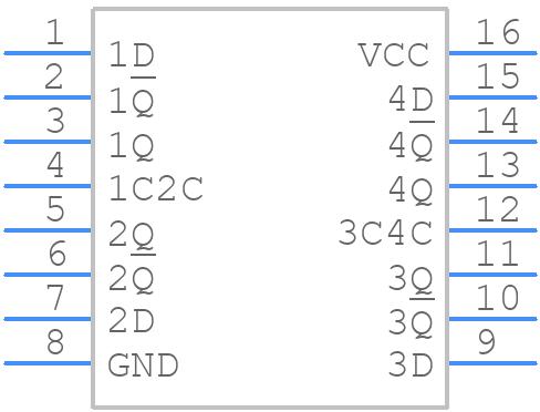 SN54LS375J - Texas Instruments - PCB symbol