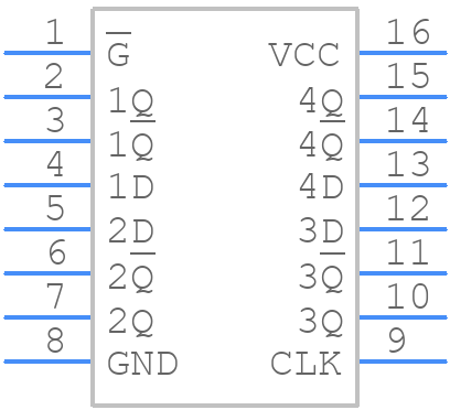 SN54LS379J - Texas Instruments - PCB symbol