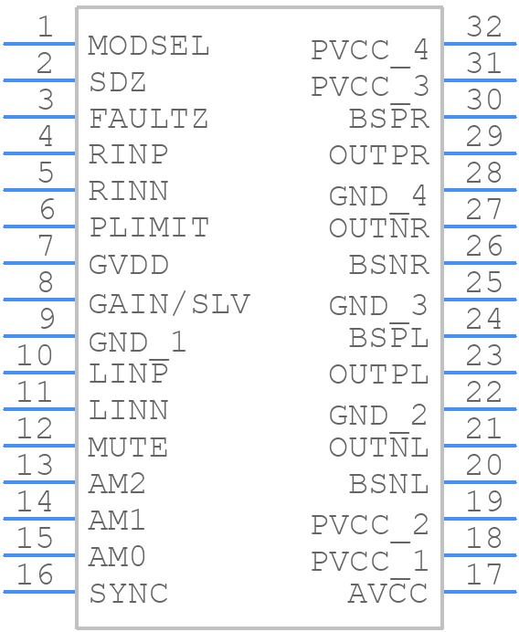 TPA3156D2DADR - Texas Instruments - PCB symbol