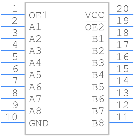 74LVC541AT20-13 - Diodes Incorporated - PCB symbol