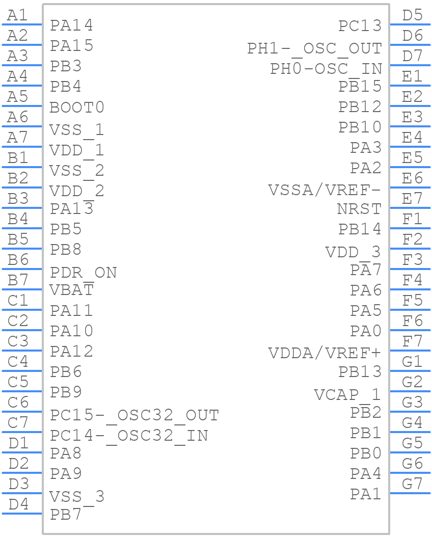 STM32F401CCF6TR - STMicroelectronics - PCB symbol
