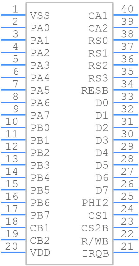 W65C22S6TPG-14 - Western Design Center (WDC) - PCB symbol