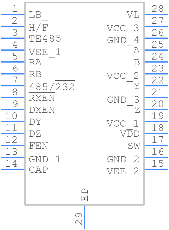 LTC2870IFE#PBF - Analog Devices - PCB symbol